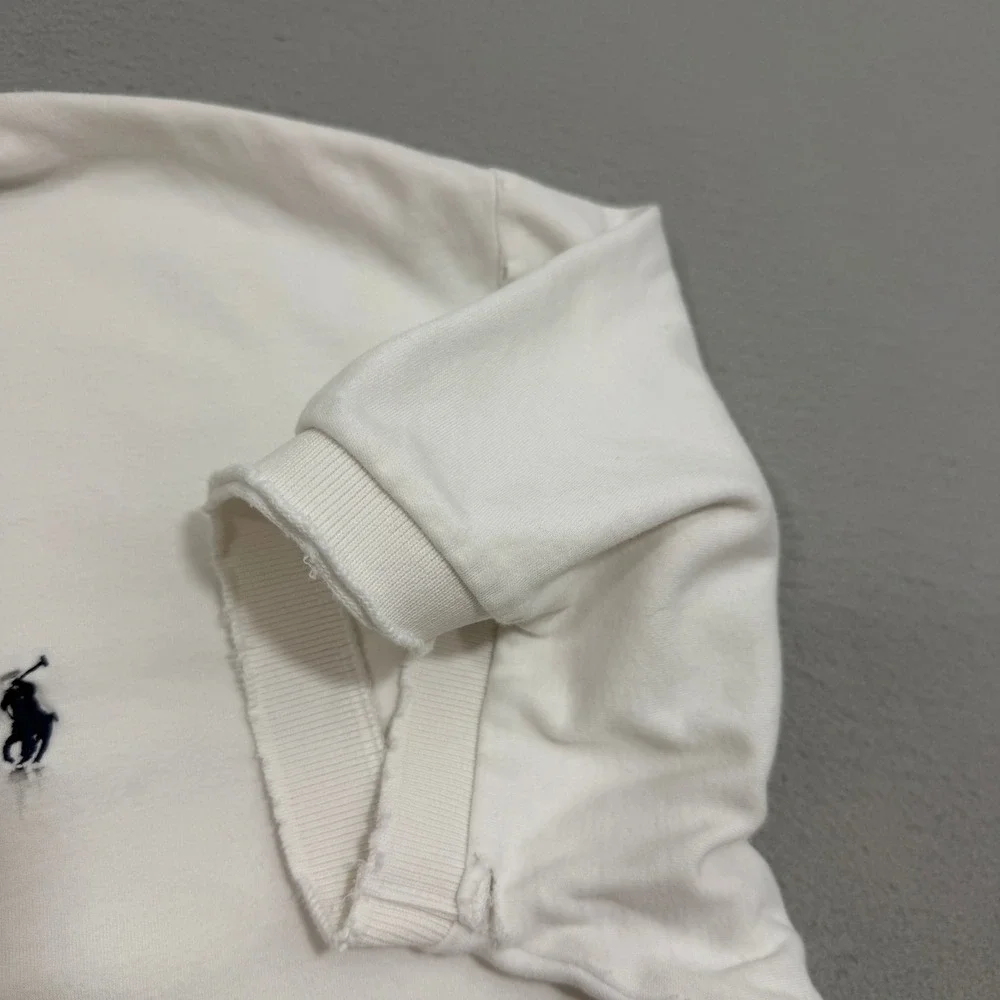 Vintage Polo Ralph Lauren Polo XL White Polo Shirt Distressed Grunge Preppy 90s